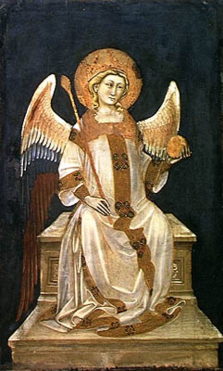 Angel Seated on a Throne, the Orb in one hand, the Sceptre in the other a Guariento d` Arpo