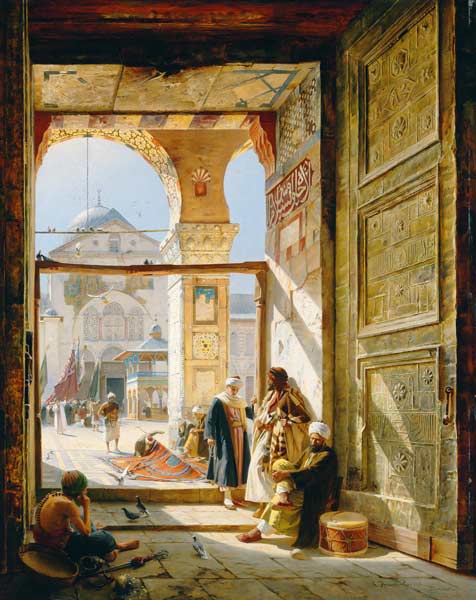 Das Tor der großen Umayyad Moschee in Damaskus a Gustav Bauernfeind