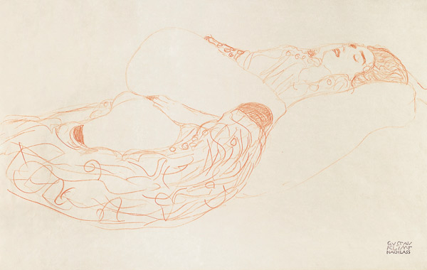 Reclining Semi-Nude (Masturbating) a Gustav Klimt