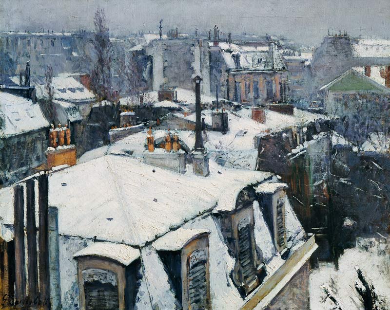 Vue des toits (effet de neige), dit toits sous la neige a Gustave Caillebotte