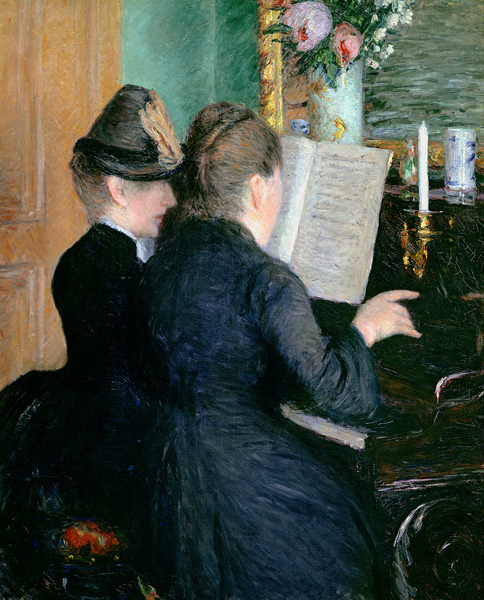 The piano lesson. a Gustave Caillebotte