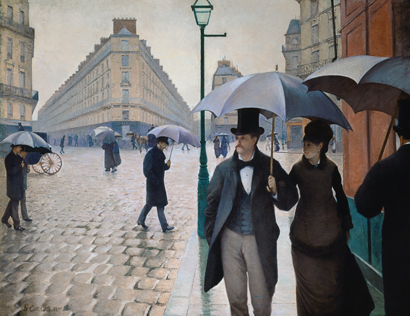 Strada di Parigi, pioggia  a Gustave Caillebotte