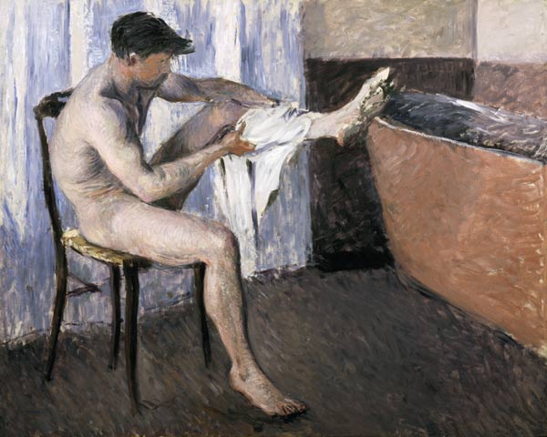 Man drying his leg a Gustave Caillebotte