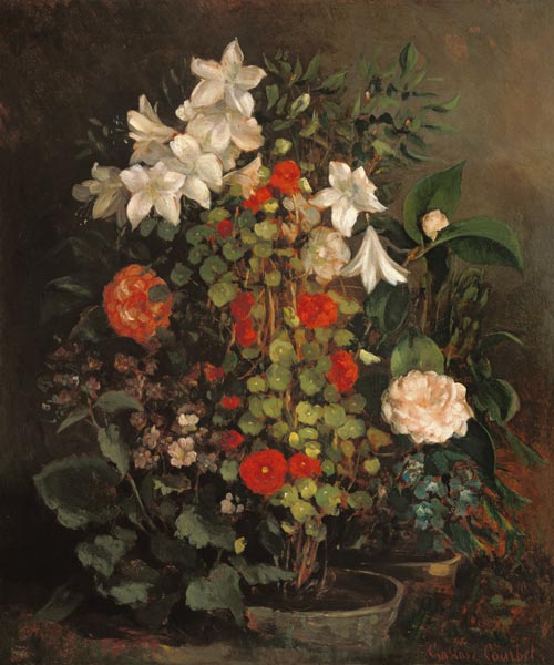 Flower still life a Gustave Courbet