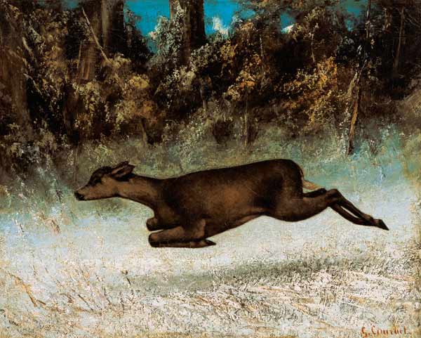 Jumping Deer a Gustave Courbet
