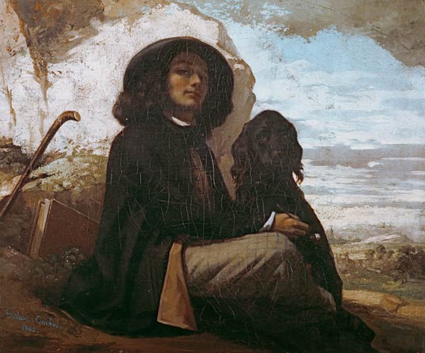 Gustave Courbet / Self-portrait with dog a Gustave Courbet