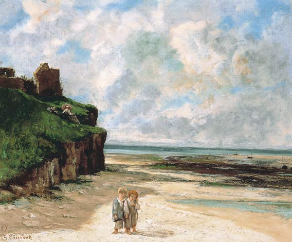 The Beach at Saint-Aubin-sur-Mer a Gustave Courbet