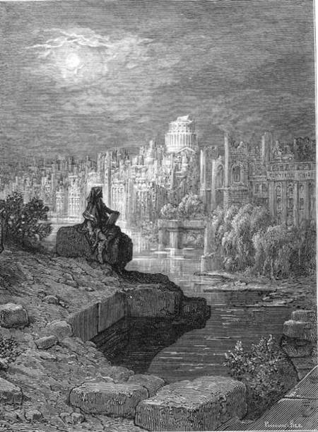 'The New Zealander' illustration from 'London: a Pilgrimage' by Blanchard Jerrold a Gustave Doré