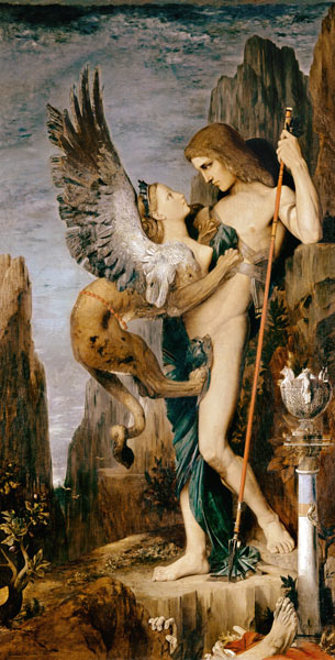 Ödipus and the sphinx. a Gustave Moreau