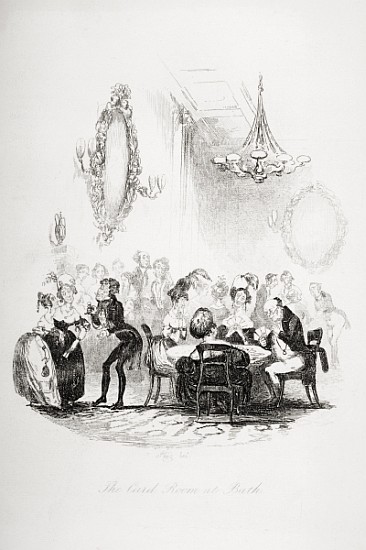 The card room at Bath, illustration from `The Pickwick Papers'', Charles Dickens (1812-70) published a Hablot Knight (Phiz) Browne