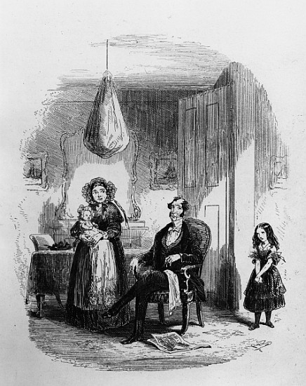 The Dombey Family, illustration from ''Dombey and Son'' Charles Dickens (1812-70) first published by a Hablot Knight (Phiz) Browne