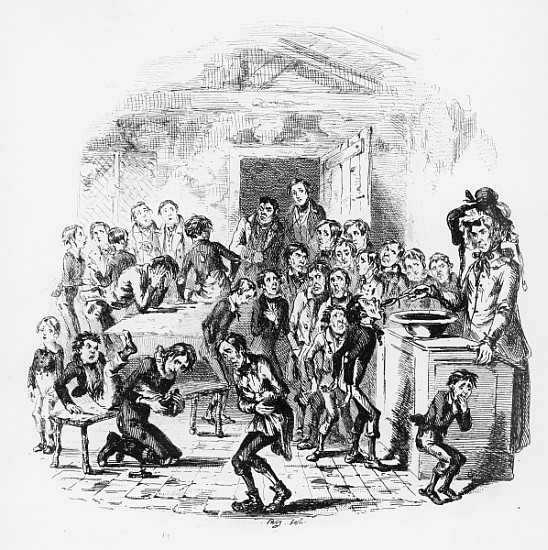 The internal economy of Dotheboys Hall, illustration from `Nicholas Nickleby'' Charles Dickens (1812 a Hablot Knight (Phiz) Browne