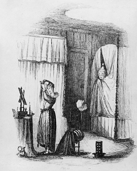 The Middle-Aged Lady in the Double-Bedded Room, illustration from ''The Pickwick Papers'' Charles Di a Hablot Knight (Phiz) Browne