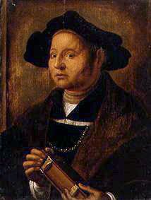Portrait of a man with book. a Hans Holbein Il Giovane