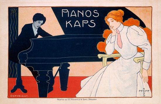 Advertisement for Kaps Pianos a Hans Pfaff