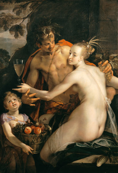 Bacchus, Ceres and Amor a Hans von Aachen