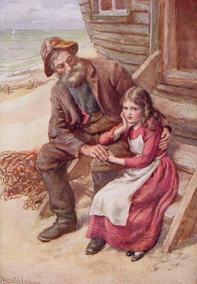 Peggotty and Little Emily, illustration for 'Character Sketches from Dickens' compiled by B.W. Matz, a Harold Copping