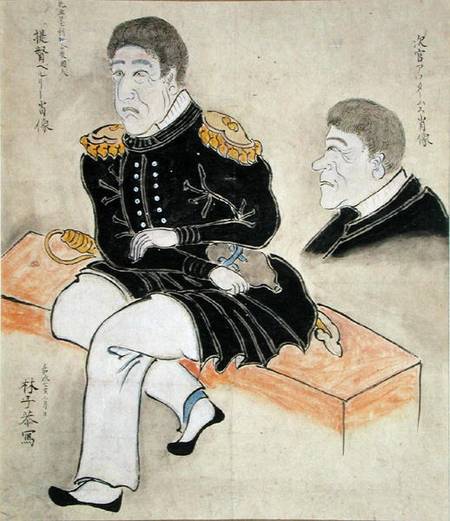 Perry and Adams (seated) a Hayashi Shikyo