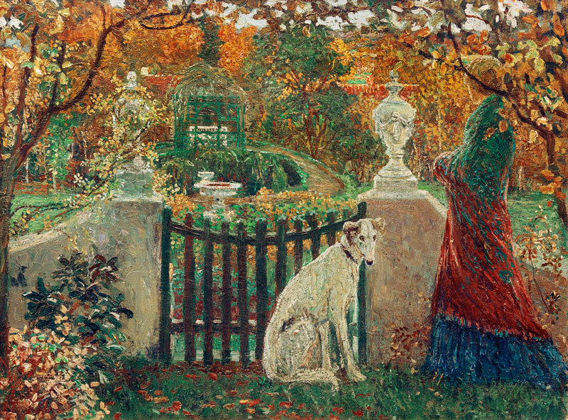 Garden in autumn a Heinrich Vogeler
