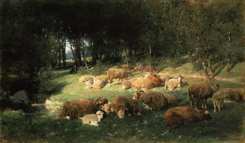 Sheep in the alder grove a Heinrich von Zügel