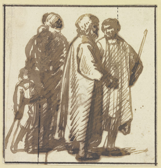 Zwei Männer und eine Frau mit Kind a Hendrik Goudt