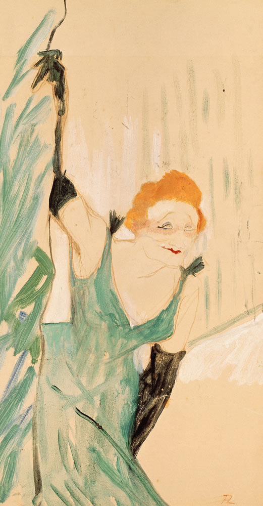 Yvette Guilbert (1867-1944) taking a Cur - Henri de Toulouse-Lautrec