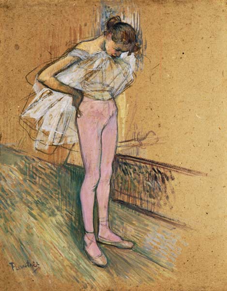 A Dancer Adjusting Her Leotard a Henri de Toulouse-Lautrec