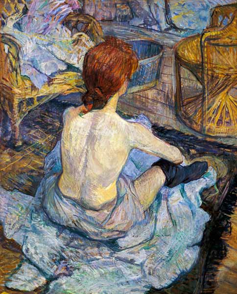 Donna nel suo bagno a Henri de Toulouse-Lautrec