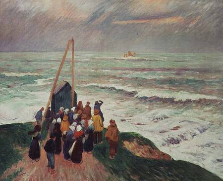 Waiting for the Return of the Fishermen in Brittany a Henri Moret