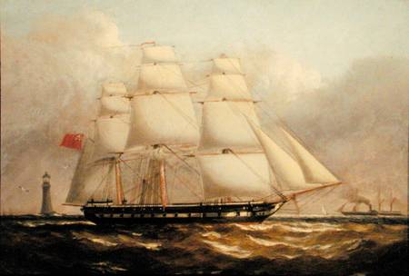 A Frigate off the Eddystone Lighthouse a Henry A. Luscombe