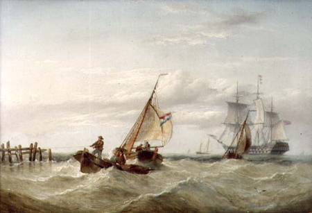 An East Indiaman and other Shipping off the Coast a Henry Redmore