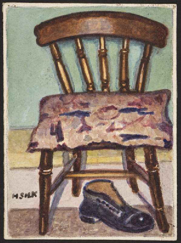 Kitchen Chair and Boot, c.1930 (pencil & w/c on paper) a Henry Silk