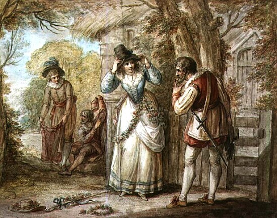 Florizel and Autolycus changing Garments a Henry William Bunbury