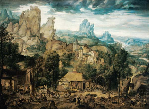 The Coppermine (oil on panel) a Herri met de Bles
