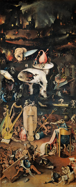 Il Giardino delle Delizie - l'inferno - ala destra a Hieronymus Bosch