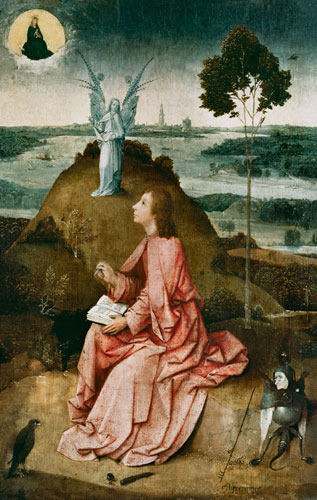 Johannes on Patmos. a Hieronymus Bosch