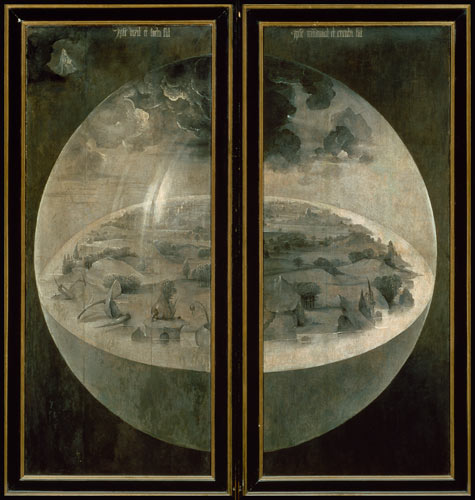 The Creation of the World, closed doors of the triptych 'The Garden of Earthly Delights' a Hieronymus Bosch