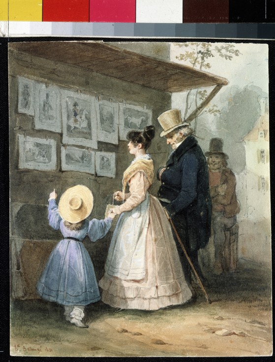 At the seller of engravings a Hippolyte Bellangé