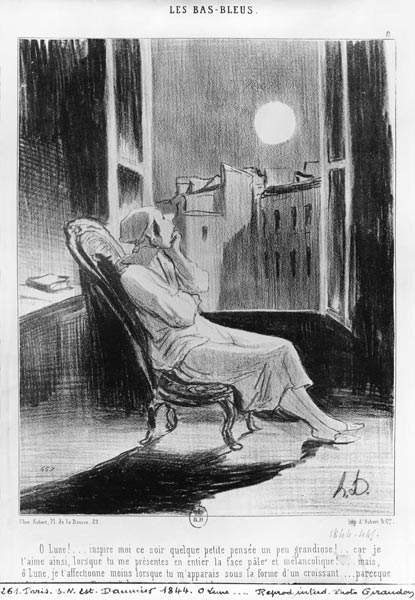 Series ''Les Bas-Bleus'', O Moon!..., plate 8, illustration from ''Le Charivari'', 28th February 184 a Honoré Daumier
