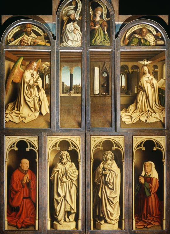 Exterior of Left and Right panels of The Ghent Altarpiece a Hubert & Jan van Eyck