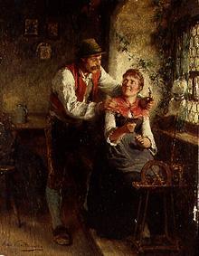 Young couple at the window a Hugo Wilhelm Kauffmann