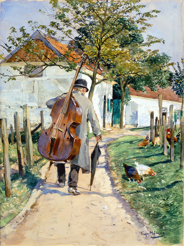 Musician on the way home a Hugo Mühlig