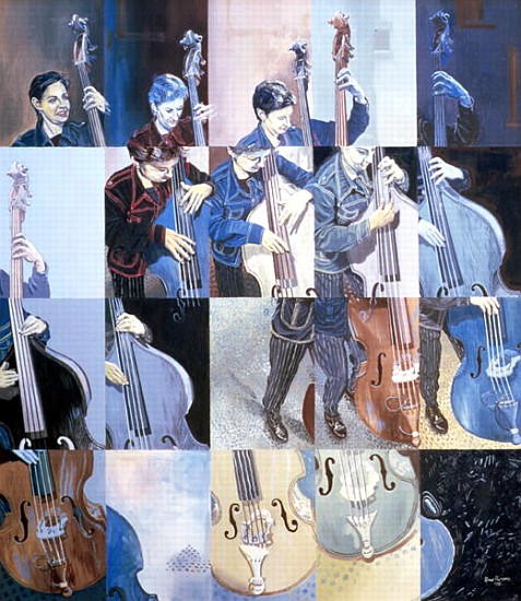 Paula Gardiner, Jazz Bassist, 1998 (oil on board)  a Huw S.  Parsons