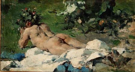 Study of a Nude a Ignacio Pinazo Camarlech