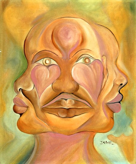 Faces of Copulation (oil on canvas)  a Ikahl  Beckford