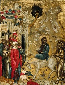 The move Jesu in Jerusalem. a Icona (russa)