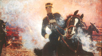 König Albert I. von Belgien bei der Explosion des Staudamms 1914 a Ilja Efimowitsch Repin
