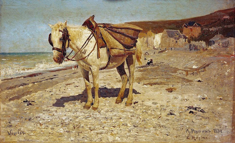 A Horse for carrying stones in Veules a Ilja Efimowitsch Repin