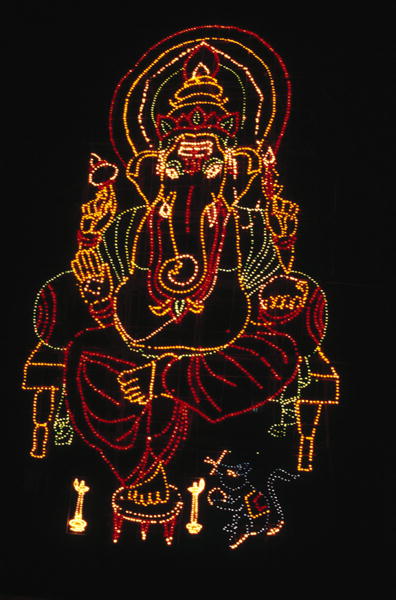 Illuminated Ganesh (mixed media)  a Scuola indiana