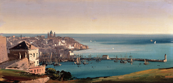 View of the Port of Genoa a Ippolito Caffi